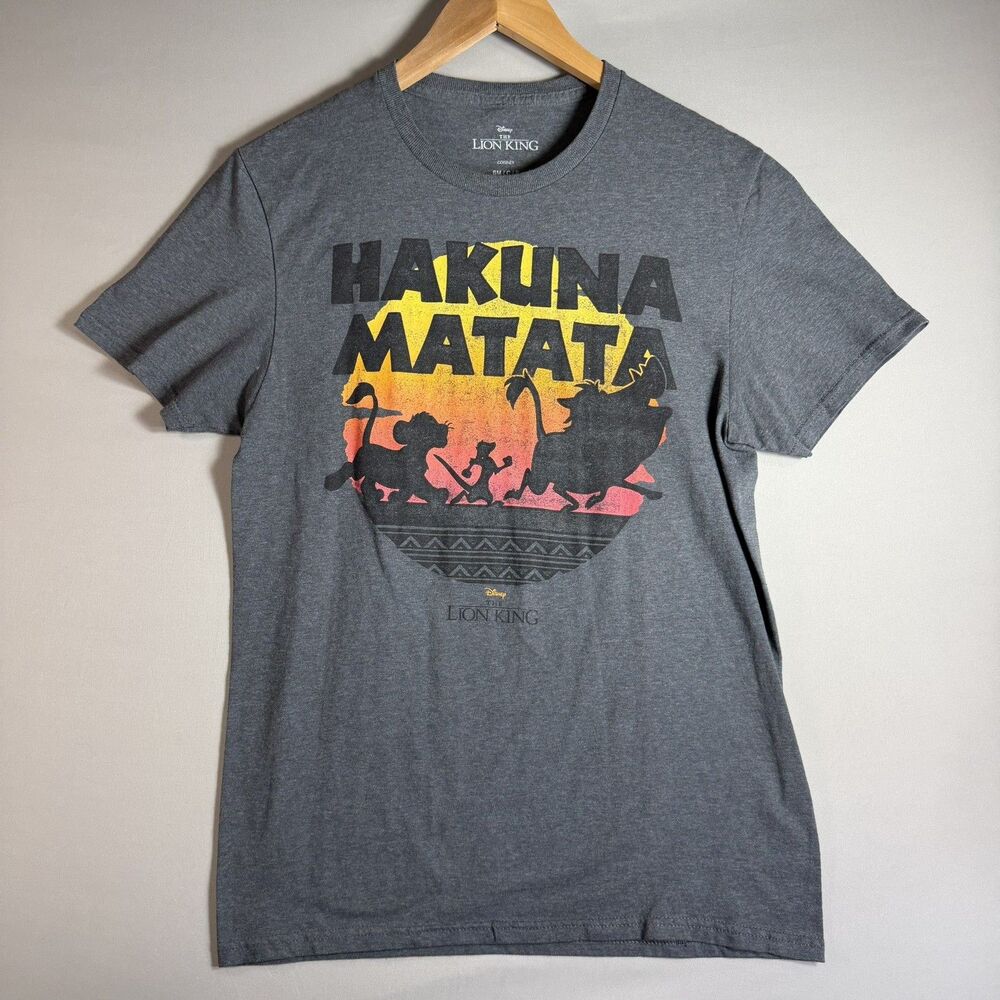The Lion King Hakuna Matata Teens Unisex T-Shirt Grey Disney size Small